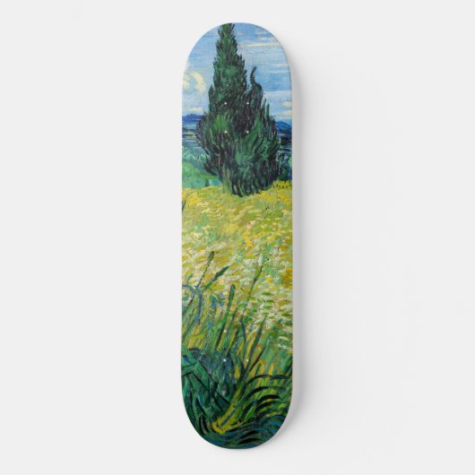 Skateboard Vincent van Gogh - Champ de blé vert avec Cypress (Recto)