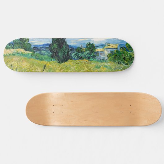 Skateboard Vincent van Gogh - Champ de blé vert avec Cypress (Horz)