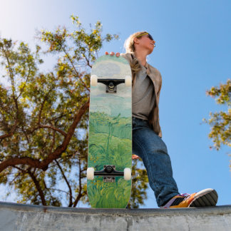 Skateboard Vincent Van Gogh painting Green wheat field