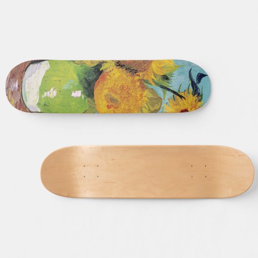 Skateboard Vincent Van Gogh - Trois tournesols dans un vase (Horz)