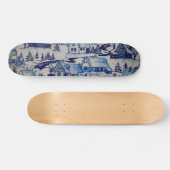 Skateboard Vintage Blue Christmas Village (Horz)