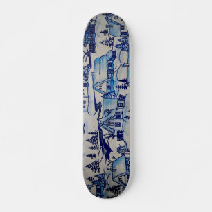 Skateboard Vintage Blue Christmas Village