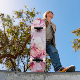 Skateboard Vintage Fleur Pétale Rose Douce