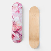 Skateboard Vintage Fleur Pétale Rose Douce (Recto)