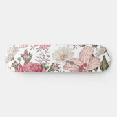 Skateboard Vintage Floral Pattern with Roses (Horz)