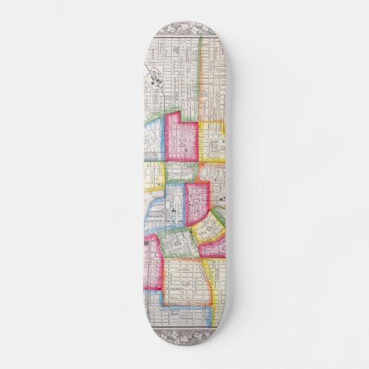 Skateboard Vintage Map of Downtown Baltimore (1860) (Recto)