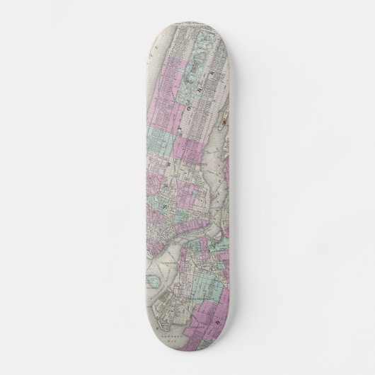 Skateboard Vintage Map of NYC and Brooklyn (Recto)