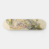 Skateboard Vintage Map of Oahu Hawaii (Horz)