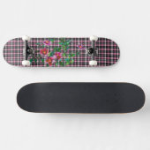 Skateboard Vintage rose rose et noir plaid (Horz)