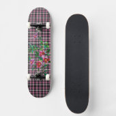 Skateboard Vintage rose rose et noir plaid (Recto)