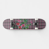 Skateboard Vintage rose rose et noir plaid (Horz)