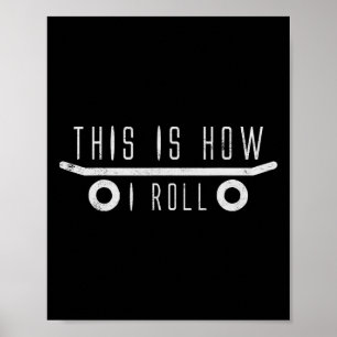 Skateboard Vintage Skate Retro Liefde Skateboarden Poster