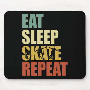 Skateboard Vintage Skater Skateboarden Eten Slapen Muismat