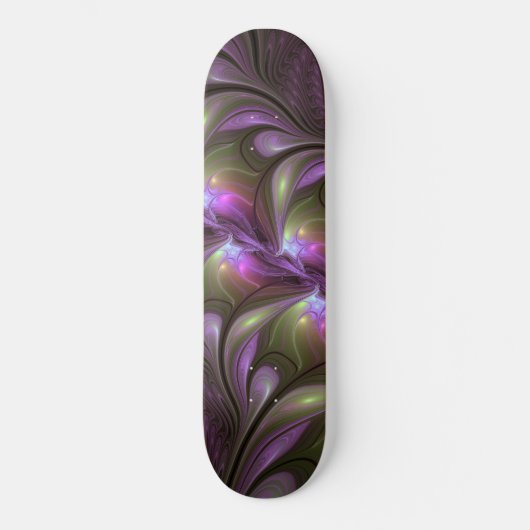 Skateboard Violet Abstrait violet violet kaki fractal (Recto)