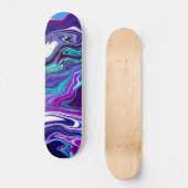 Skateboard Violet, bleu et Turquoise Art moderne Abstrait (Recto)