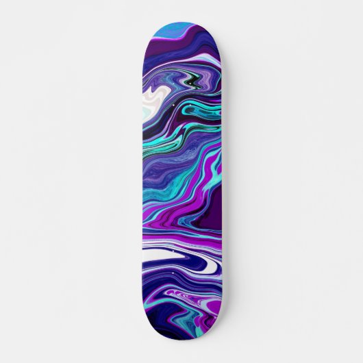 Skateboard Violet, bleu et Turquoise Art moderne Abstrait (Devant)