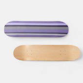 Skateboard Violet Lavande Gris Rayures Verticales (Horz)
