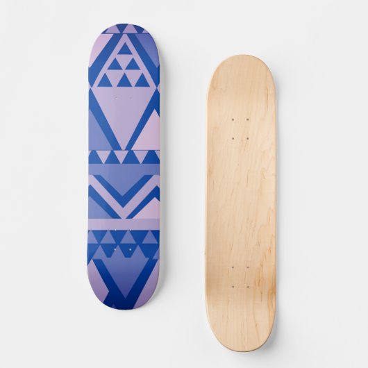 Skateboard Violet Motif d'art tribal simple (Recto)