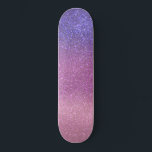 Skateboard Violet Princesse Blush Pink Triple Glitter ombre<br><div class="desc">This girly and chic design is perfect for the girly girl It depicts faux printed sparkly triple sparkly glitter ombre gradient of violet purple, princess pink, and blush pink. It's pretty, moderne, trendy, et unique. ***NOTE DE CONCEPTION For any custom design request such such matching product requests, color changes, placement...</div>