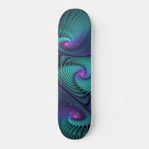 Skateboard Violet rencontre Turquoise moderne art fractal abs