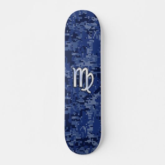 Skateboard Virgo Zodiac Connexion Camouflage numérique bleu (Devant)