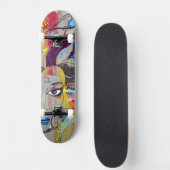Skateboard Visage abstrait en spirale (Devant)