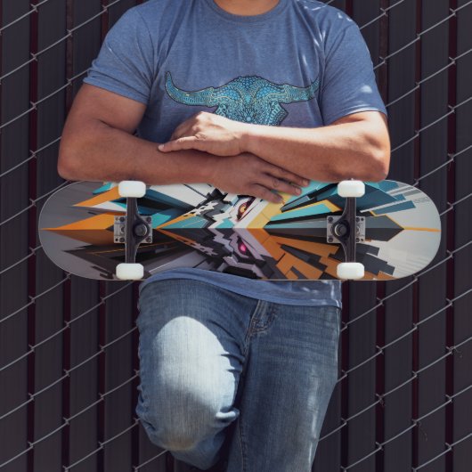 Skateboard Visage Abstrait. Style Transformers (Extérieur 3)