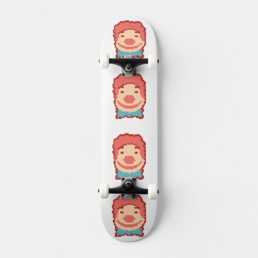 Skateboard Visage de clown pixelisé mignon  (Recto)