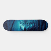 Skateboard Visage de loup dans la forêt d'imaginaires sombres (Horz)