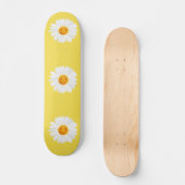 Skateboard Visage de smiley de fleur de marguerite (Recto)