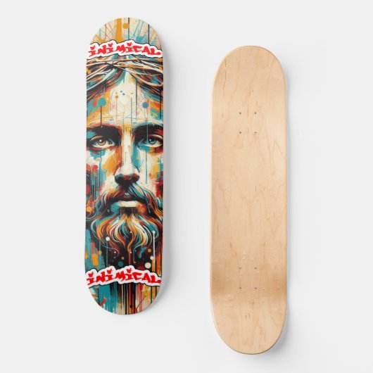 Skateboard Visage inimique du Christ (Recto)
