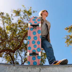 Skateboard Visage Souriant Rétro Patriote