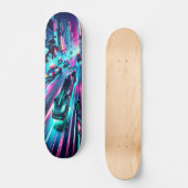 Skateboard "Vitesse de néon : cyberpunk Chase (Recto)