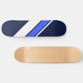 Skateboard Vivid Bleu Blanc Diagonal Stripes De Course Sur Ma (Horz)