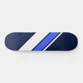 Skateboard Vivid Bleu Blanc Diagonal Stripes De Course Sur Ma (Horz)