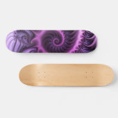 Skateboard Vivid Cool Abstrait rose violet Fractal Art Spiral (Horz)