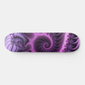 Skateboard Vivid Cool Abstrait rose violet Fractal Art Spiral (Horz)