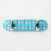 Skateboard Voiliers sur le motif bleu de mer (Horz)
