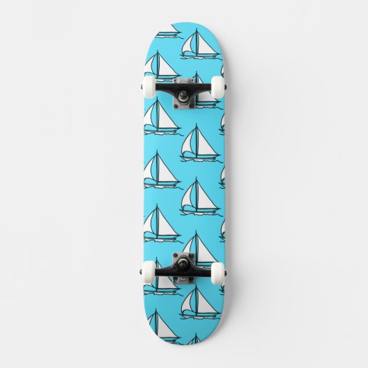 Skateboard Voiliers sur le motif bleu de mer (Recto)
