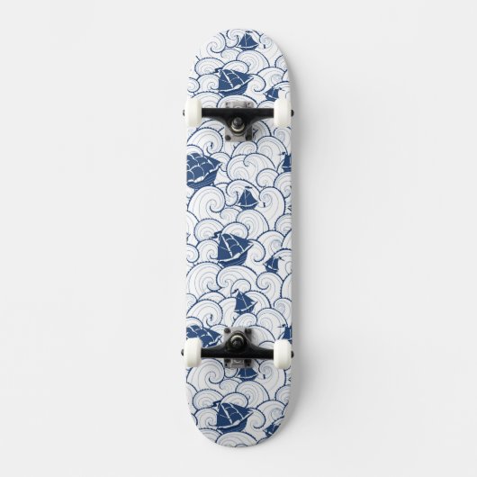 Skateboard Voiliers sur le motif de mer (Recto)