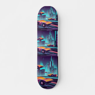 Skateboard voiture cyberpunk
