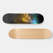 Skateboard Vol de libellule verte lumineuse (Horz)
