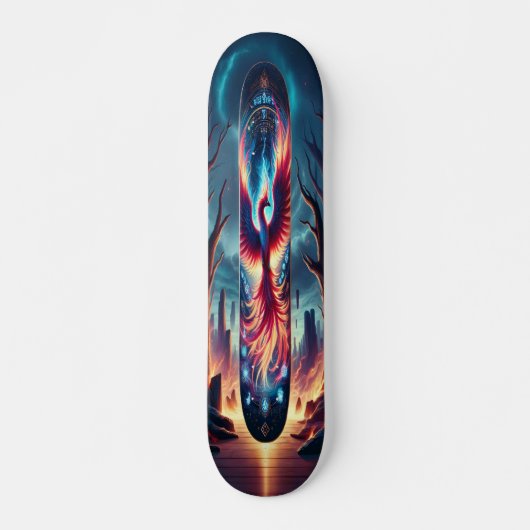 Skateboard "Vol du Phoenix : Twilight enchanté (Devant)