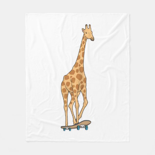 Skateboard voor Giraffe Fleece Deken (Voorkant)