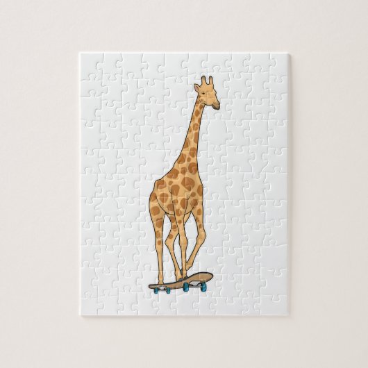 Skateboard voor Giraffe Legpuzzel (Verticaal)