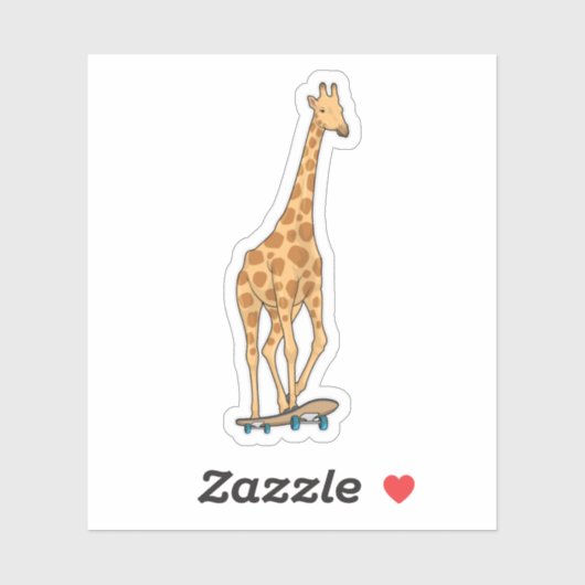 Skateboard voor Giraffe Sticker (Vel)