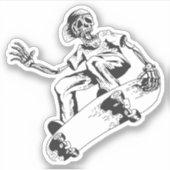 skateboard voor het schaatsen van skeletons sticker (Voorkant)