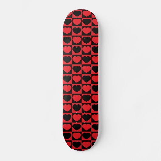 skateboard voor zwarte en rode harten (Voorkant)