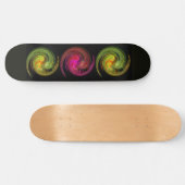 Skateboard VORTEX LUMINEUX, noir rouge rose jaune orange (Horz)
