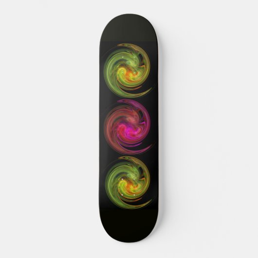 Skateboard VORTEX LUMINEUX, noir rouge rose jaune orange (Recto)